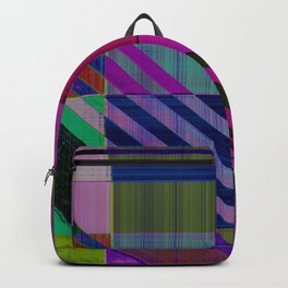 Abstrakt geometrisch lila grün Backpack
