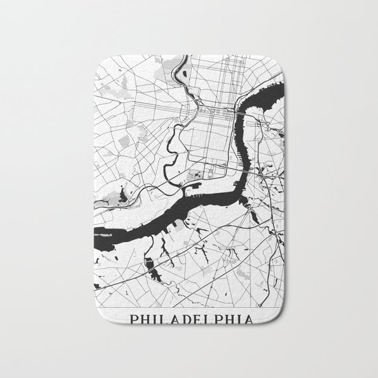 Philadelphia Minimal Map Bath Mat