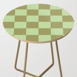 Moss and Sage Green Checker 70s Pattern (xii 2021) Side Table