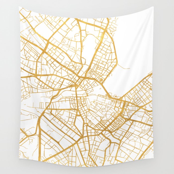 GENEVA SWITZERLAND CITY STREET MAP ART Wall Tapestry by deificus Art 