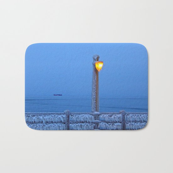 Frosted Light and Ship Bath Mat