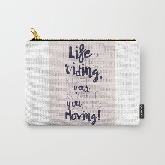 A. Einstein quote on life for motivation inspiration and strenght, typography, illustration, decor Carry-All Pouch
