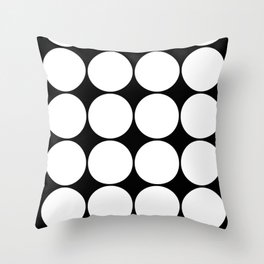 Black and White Retro Dot Pattern Throw Pillow