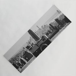Vintage camera and the Manhattan skyline in New York City Yoga Mat