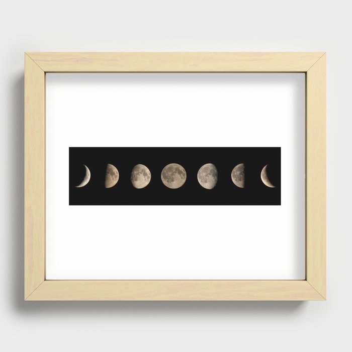 Moon phases Recessed Framed Print