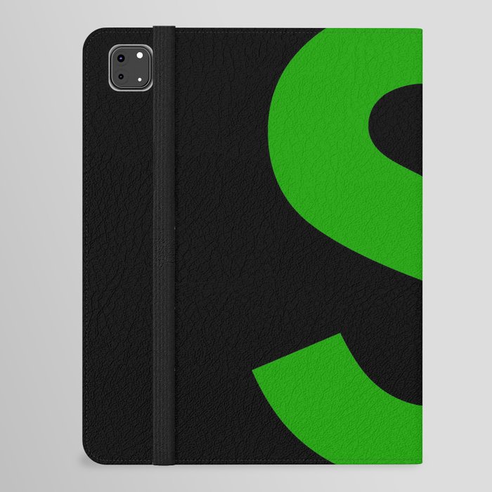 Letter S (Green & Black) iPad Folio Case