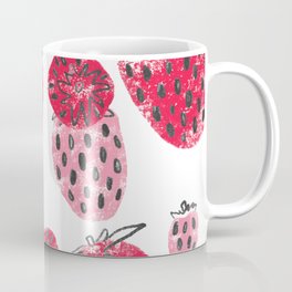 Sweet Pink and Red Textured Strawberries Coffee Mug