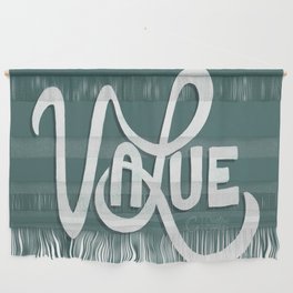 Value Lettering on Teal Wall Hanging