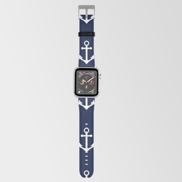 Navy Blue Nautical Anchor Pattern Apple Watch Band