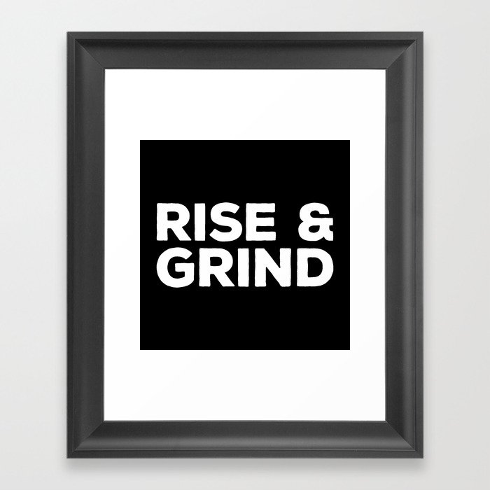 Rise & Grind Gym Quote Framed Art Print