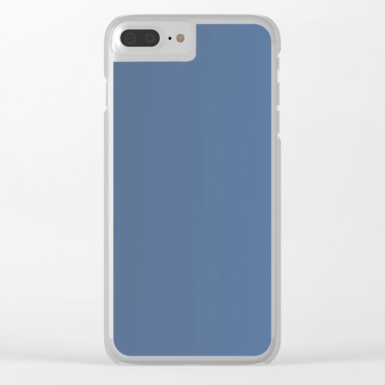 Dark Blue Gradient Clear iPhone Case
