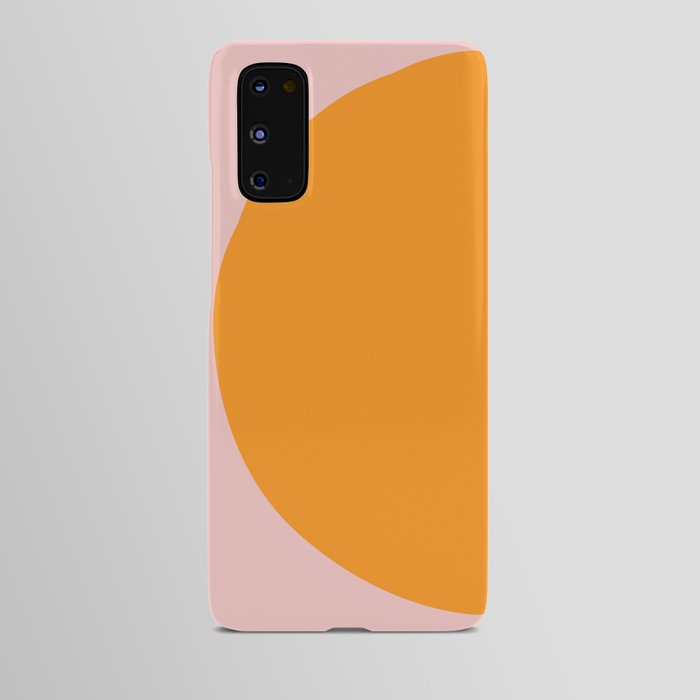 Margo Collection: Minimalist Modern Geometric Orange Circle on Pink Android Case