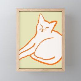 Good Morning Cat Framed Mini Art Print
