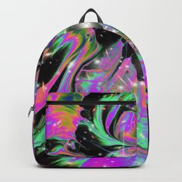 Tortured Souls Iridescent Space Vaporwave Marble Abstract Background Art Print Backpack