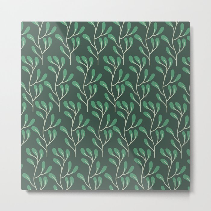 Pattern floral green Metal Print
