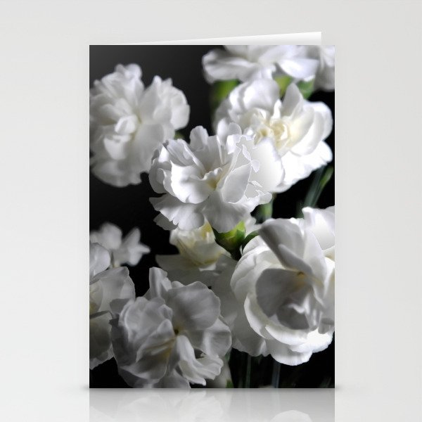 White Carnation Group Stationery Cards