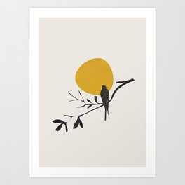 Bird and the Setting Sun Art Print