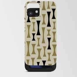 Retro Mid Century Modern Abstract Pattern 627 Gold Black and Beige iPhone Card Case