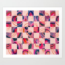 EttaVee Abstract Checkers no.18 Art Print