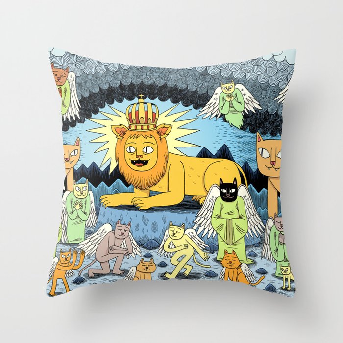 Rebirth of the King Throw Pillow