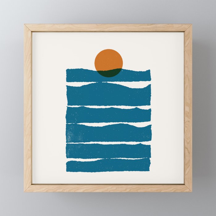 Waves: daylight Framed Mini Art Print