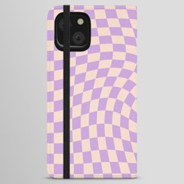 Check V - Lilac Twist — Checkerboard Print iPhone Wallet Case