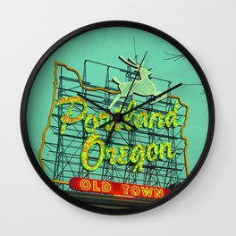 Portland Oregon Old Town Sign Wall Clock