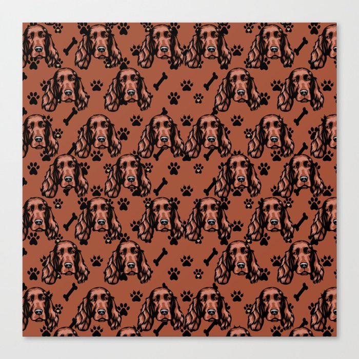 All over dog face pattern design. Canvas Print