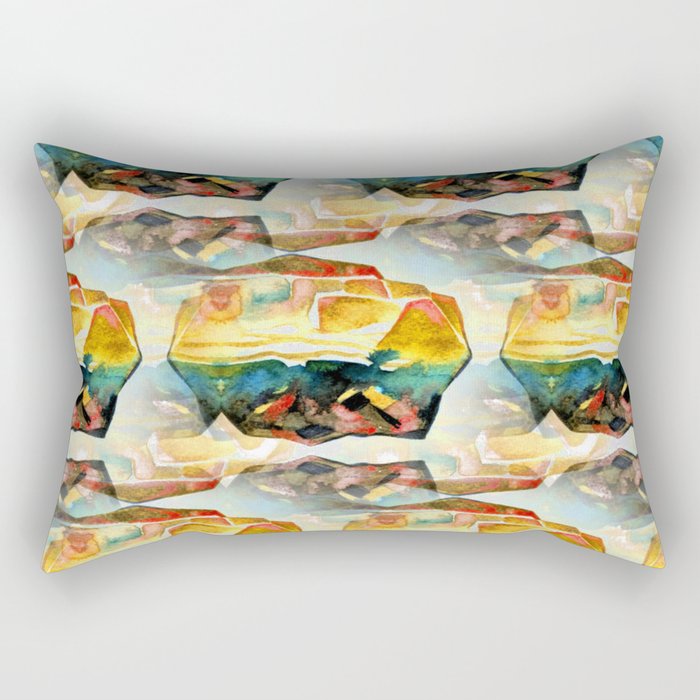 Spiritual Rainbow Southwest Crystals Rectangular Pillow