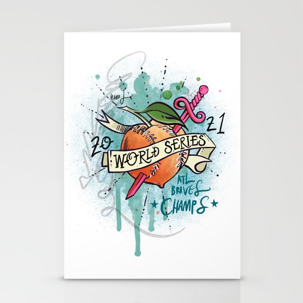 Braves New World: Series (teal lettering) Stationery Cards
