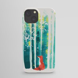 Fox in quiet forest iPhone Case