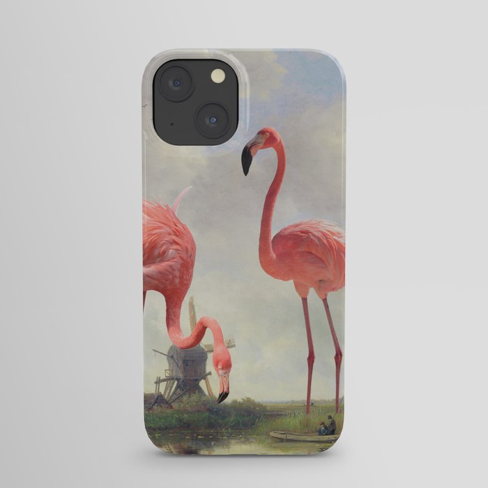 FISHING WITH FLAMINGOS iPhone Case