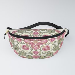 Mandala lotuses and orchids Fanny Pack