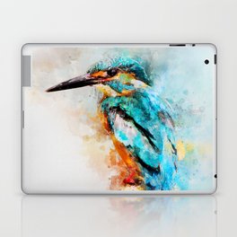 Watercolor kingfisher bird Laptop Skin