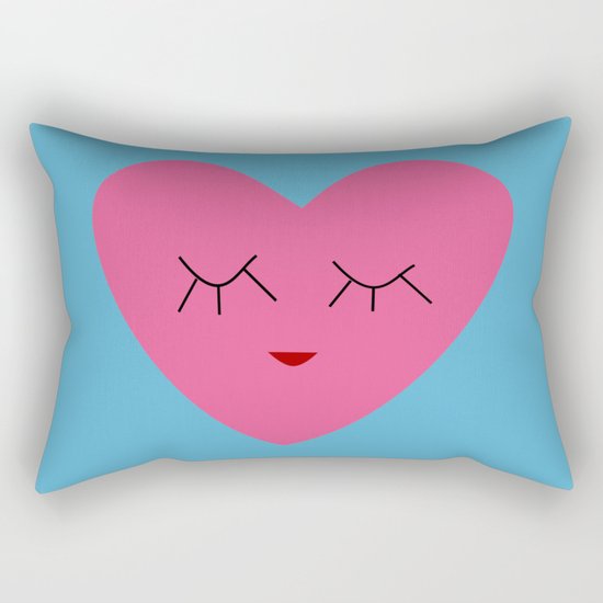 valentines heart blue Rectangular Pillow