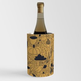 Awesome Autumn Pattern - Gray & Yellow Wine Chiller