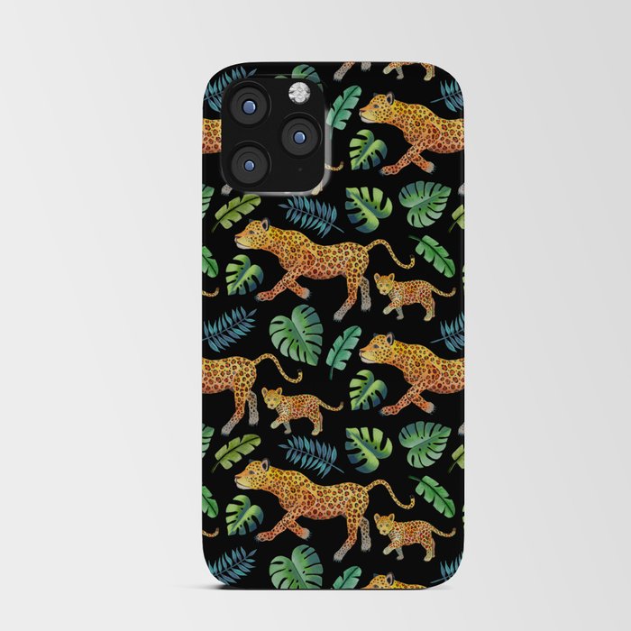 Jaguar and Cub pattern (tropical)  iPhone Card Case