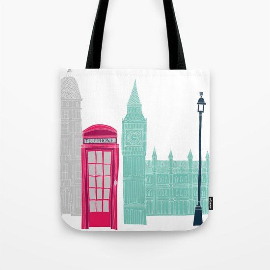 London Red Telephone Box (pink) Tote Bag
