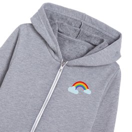 Rainbow with Blue Clouds Kids Zip Hoodie