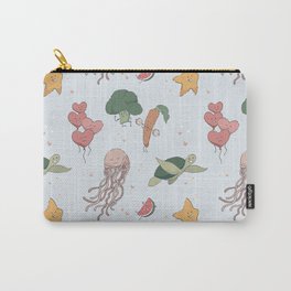 Affirmation Characters Pattern - Colour Carry-All Pouch