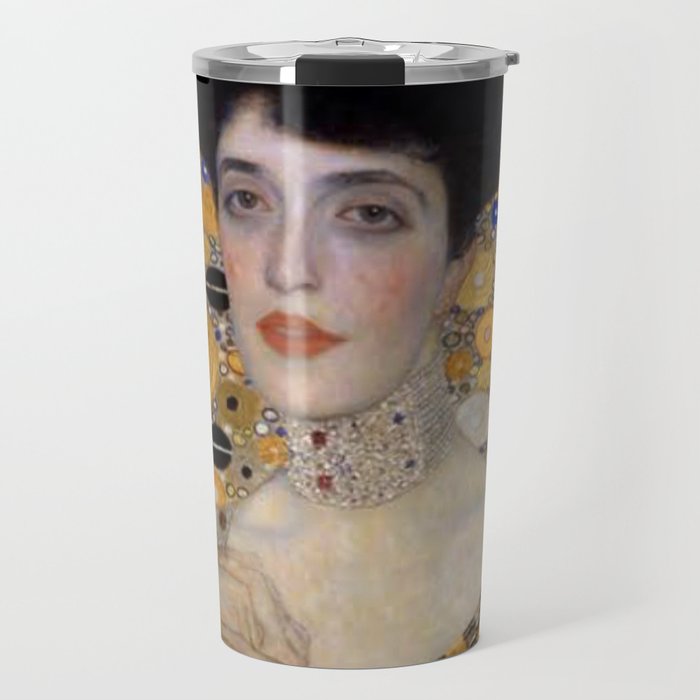 Portrait of woman Gustav Klimt Travel Mug
