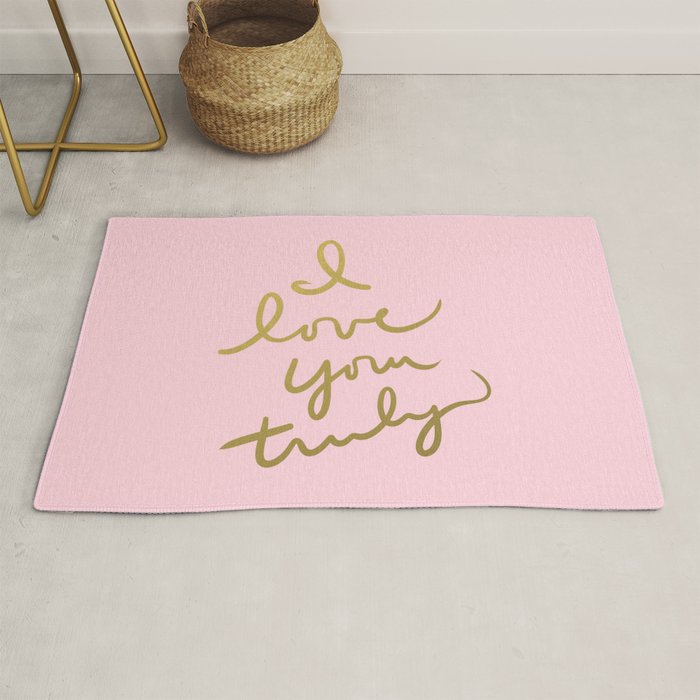 I Love You Truly (pink) Art Print by Lisa Argyropoulos