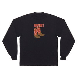 Howdy Cowgirl – Coral & Pink Long Sleeve T-shirt