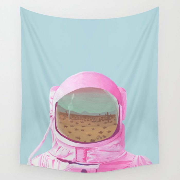 Neon Astronaut Wall Tapestry