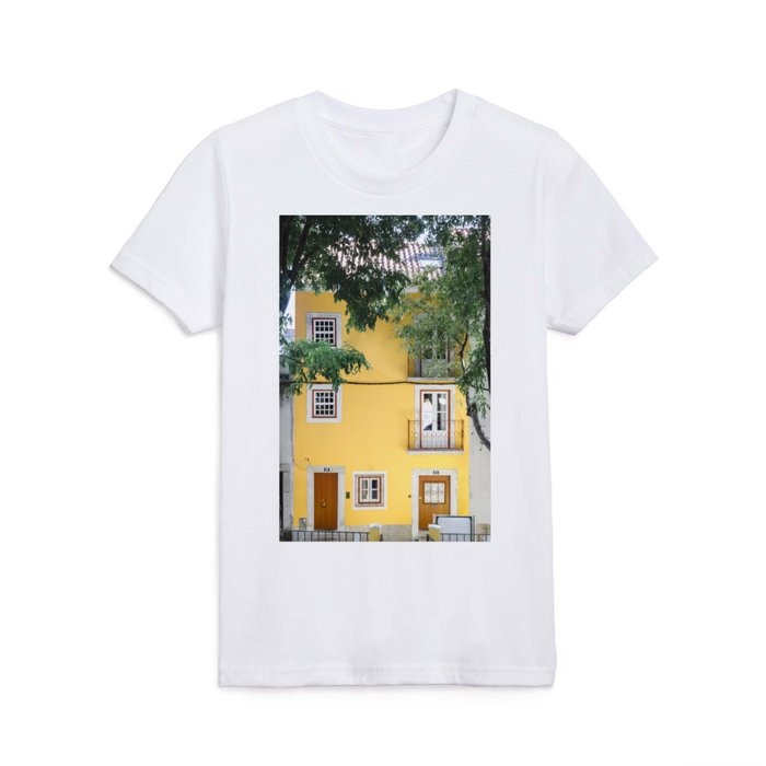 Bright Yellow Building Facade | Lisbon Portugal Kids T Shirt