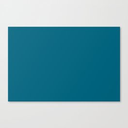 Dark Blue Solid Color Pairs Pantone Crystal Teal 19-4536 TCX Shades of Blue Hues Canvas Print