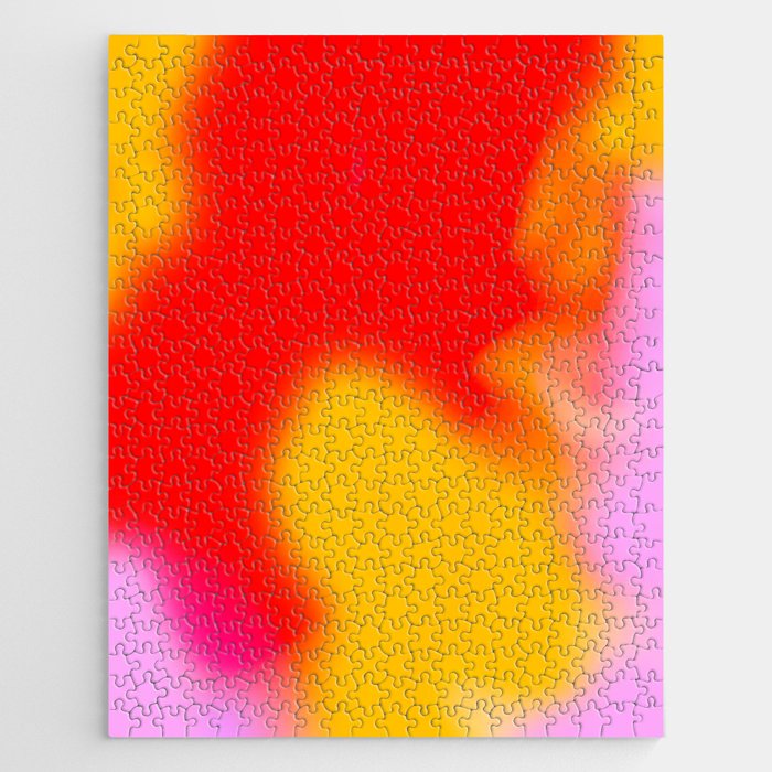 Red Yellow Aura Gradient Ombre Sombre Abstract  Jigsaw Puzzle