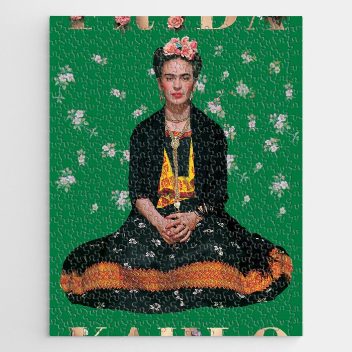 Frida Kahlo and Flowers Jigsaw Puzzle