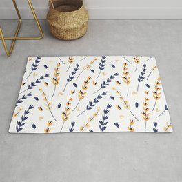 Light seamless pattern with yellow and blue minimalistic colors Area & Throw Rug