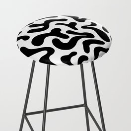 Modern Black and White Abstract Pattern Bar Stool